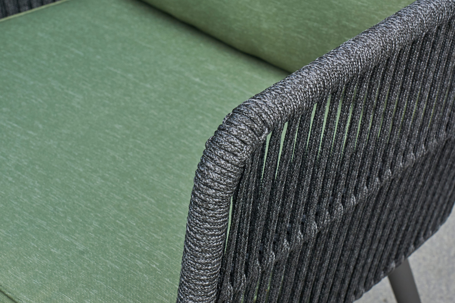 Lounge Set 4tlg. Luna Loungemöbel Sitzgruppe mit Tisch und Sessel Rope Grün