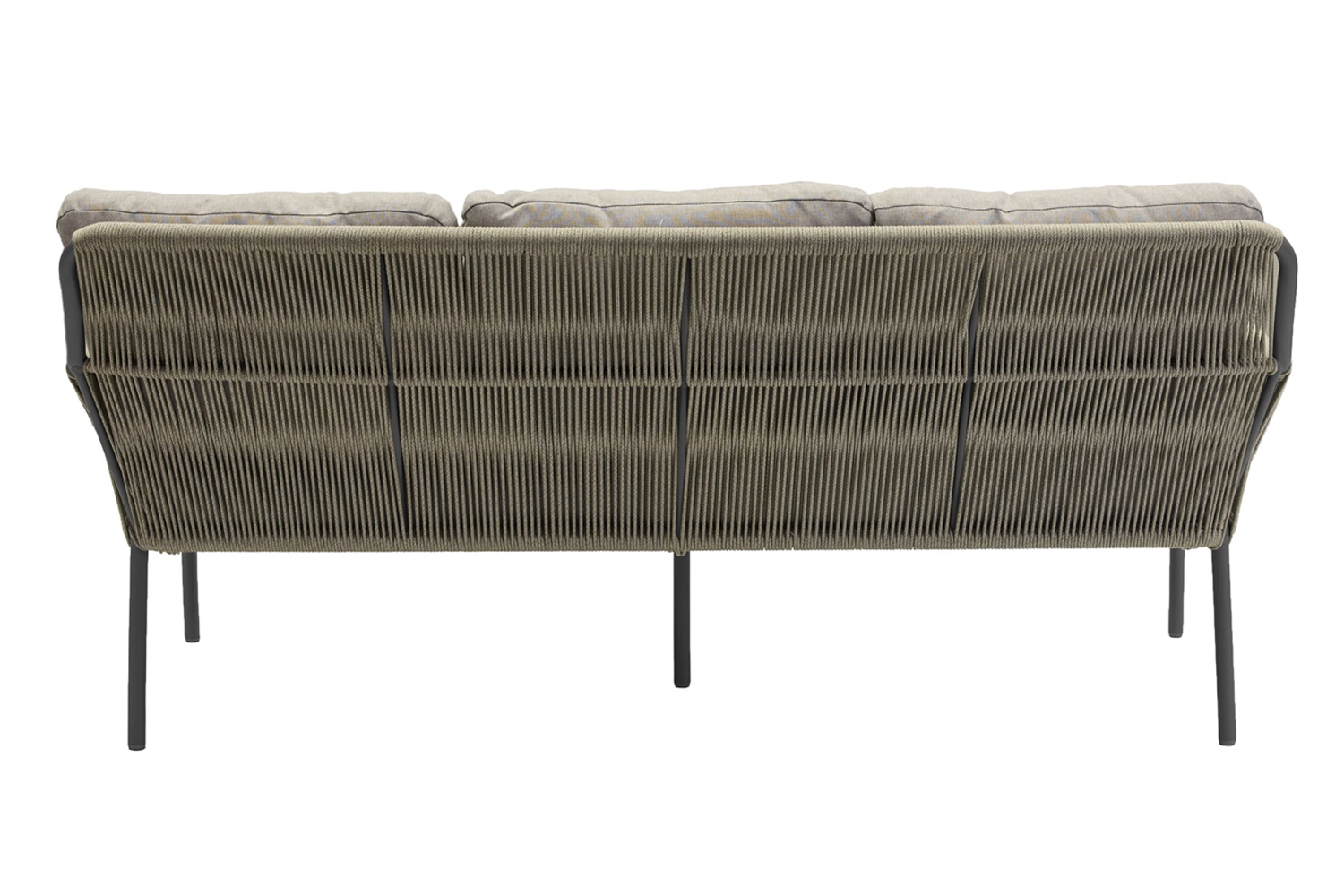 Loungesofa Concord 3-Sitzer Gartensofa mit Polster Relaxsofa Rope Taupe Loungesofa Concord 3-Sitzer Gartensofa mit Polster Relaxsofa Rope Taupe