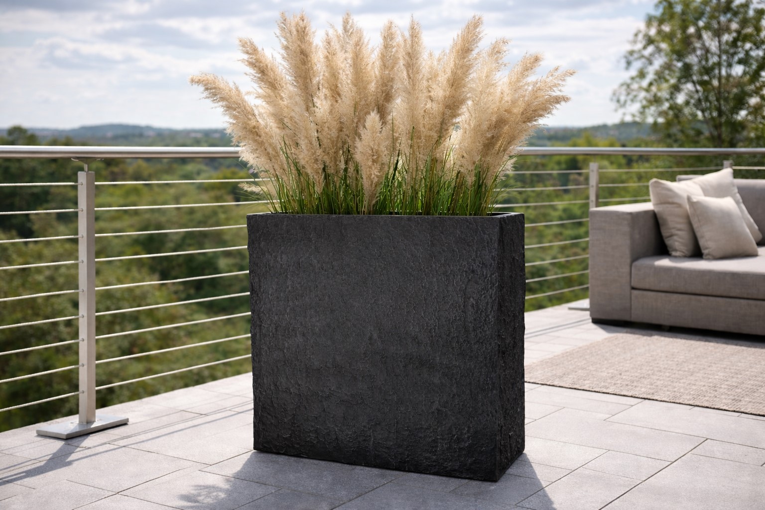 Pflanzgefäß The Rock Pflanzkasten Blumenkasten 33x83x73 cm Steinoptik Anthrazit Pflanzgefäß The Rock Pflanzkasten Blumenkasten 33x83x73 cm Steinoptik Anthrazit