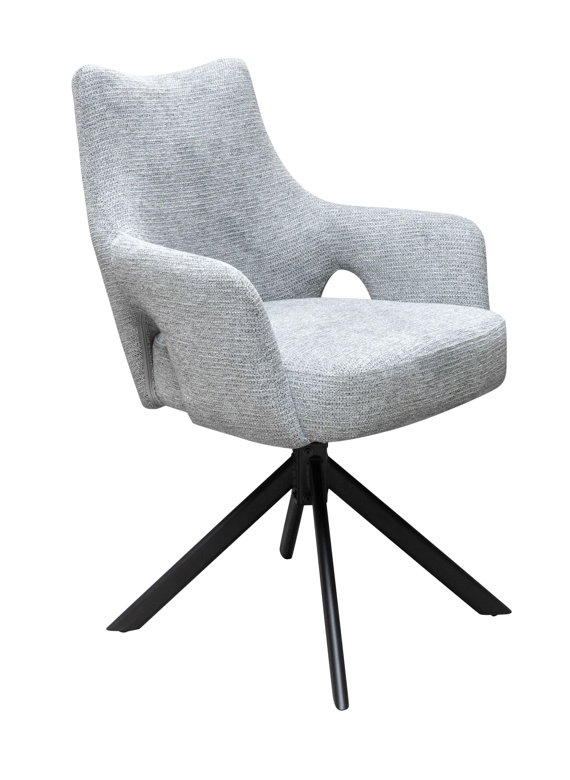 Esszimmerstuhl Merlin Drehstuhl Webstoff Grau Polsterstuhl Armlehnstuhl Sessel Esszimmerstuhl Merlin Drehstuhl Webstoff Grau Polsterstuhl Armlehnstuhl Sessel