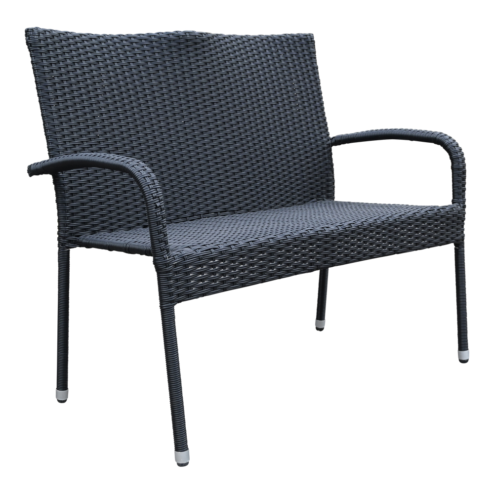 Gartenbank Bank Polyrattan PALERMO 2er Sitzbank Rattan Gartenmöbel schwarz Doppelhalbrund Gartenbank Bank Polyrattan PALERMO 2er Sitzbank Rattan Gartenmöbel schwarz Doppelhalbrund