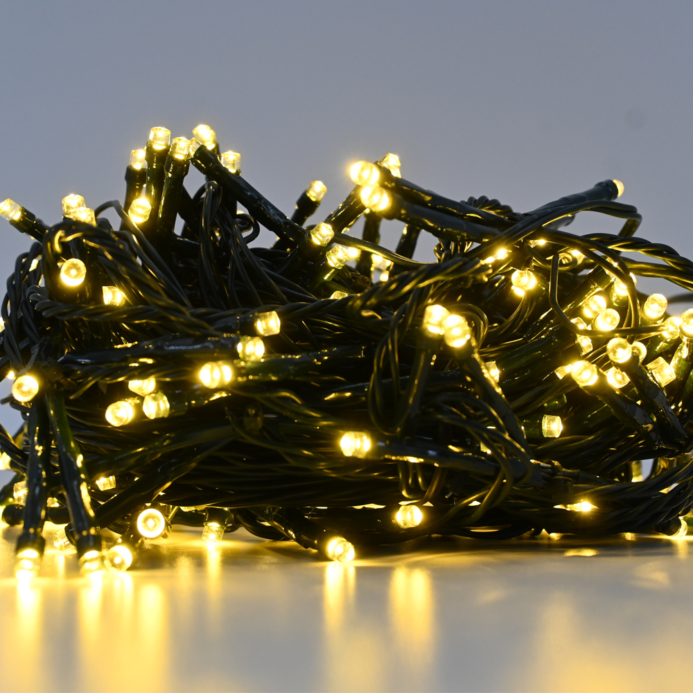 Lichterkette Weihnachtsbeleuchtung 204 LED-Leuchten warmweiß 16 m Lichterkette Weihnachtsbeleuchtung 204 LED-Leuchten warmweiß 16 m