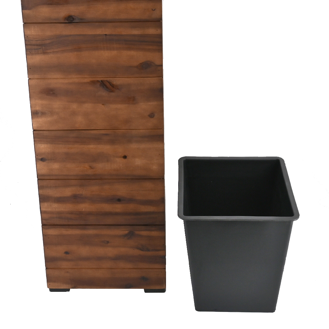 Pflanzkasten Blumenkasten Pflanzgefäß Akazienholz 33 x 94 cm mit Einsatz