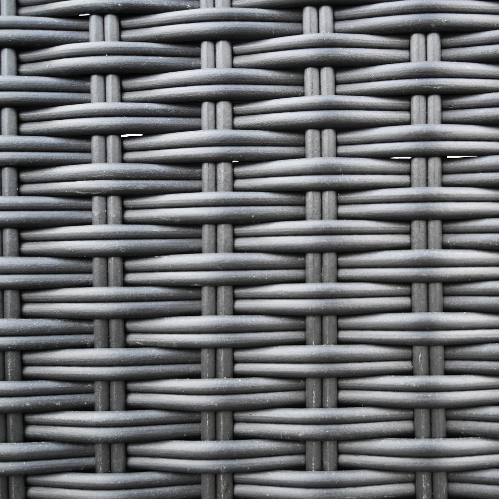 Gartenbank Bank Polyrattan PALERMO 2er Sitzbank Rattan Gartenmöbel schwarz Doppelhalbrund