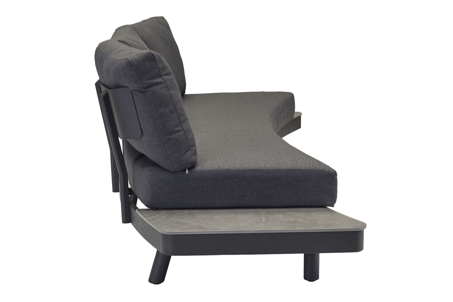 Lounge Sofa Madison 3-Sitzer Gartensofa Relaxsofa mit Ablagen Keramik Betonoptik Lounge Sofa Madison 3-Sitzer Gartensofa Relaxsofa mit Ablagen Keramik Betonoptik