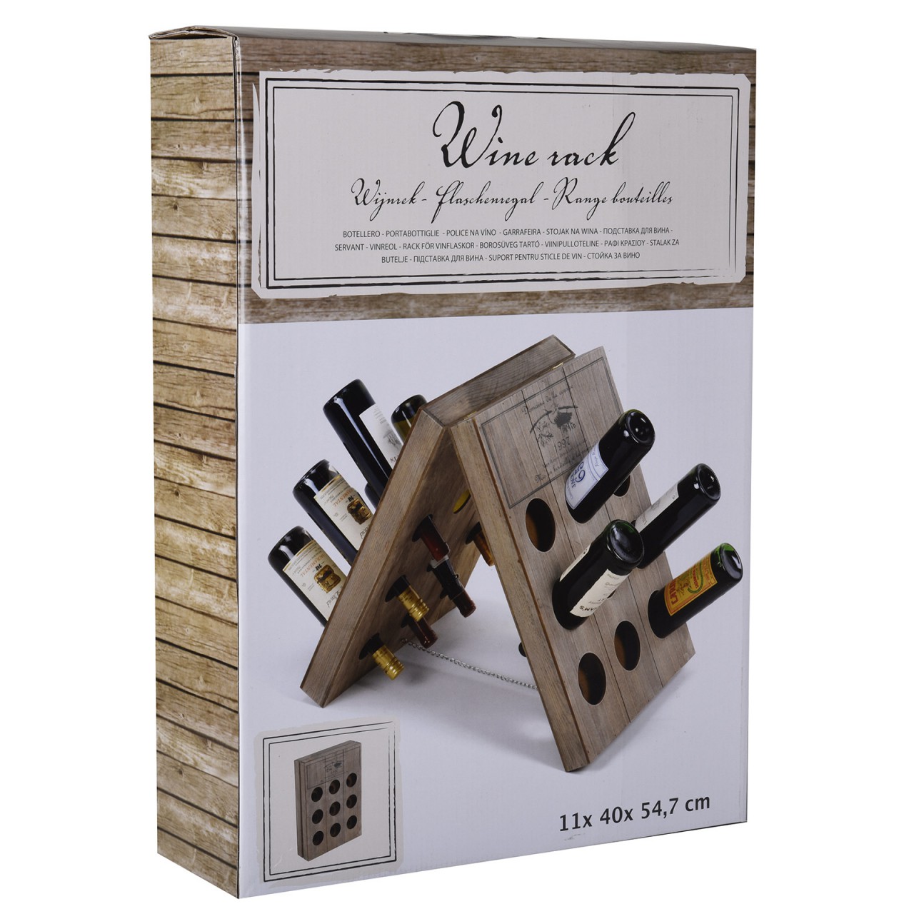Weinregal für 18 Flaschen Wein Regal Holzoptik Weinflaschenregal Shabby Chic