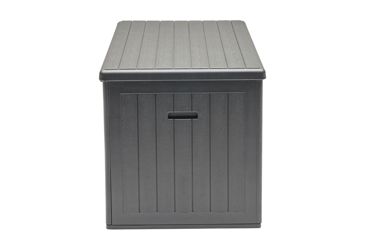 Aufbewahrungsbox Lilo Kissenbox Gartentruhe 160x80 cm Holzmaserung Schwarz