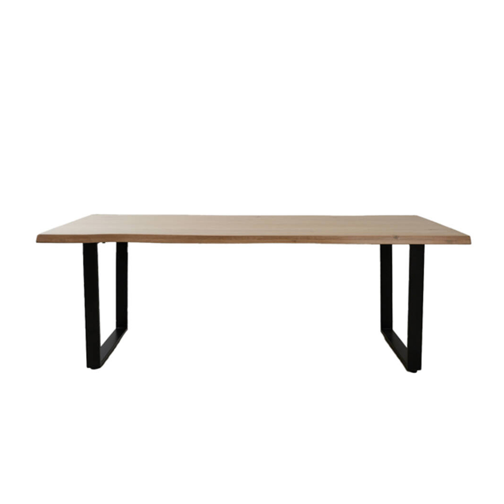 Esstisch LEXIE von Light & Living Eichenholz naturell-schwarz U-Gestell 220 cm