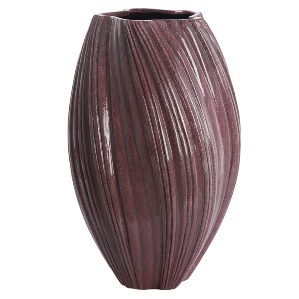Bodenvase Vase YATUNG von Light & Living Dekovase Ø52x81 cm Aubergine Glänzend
