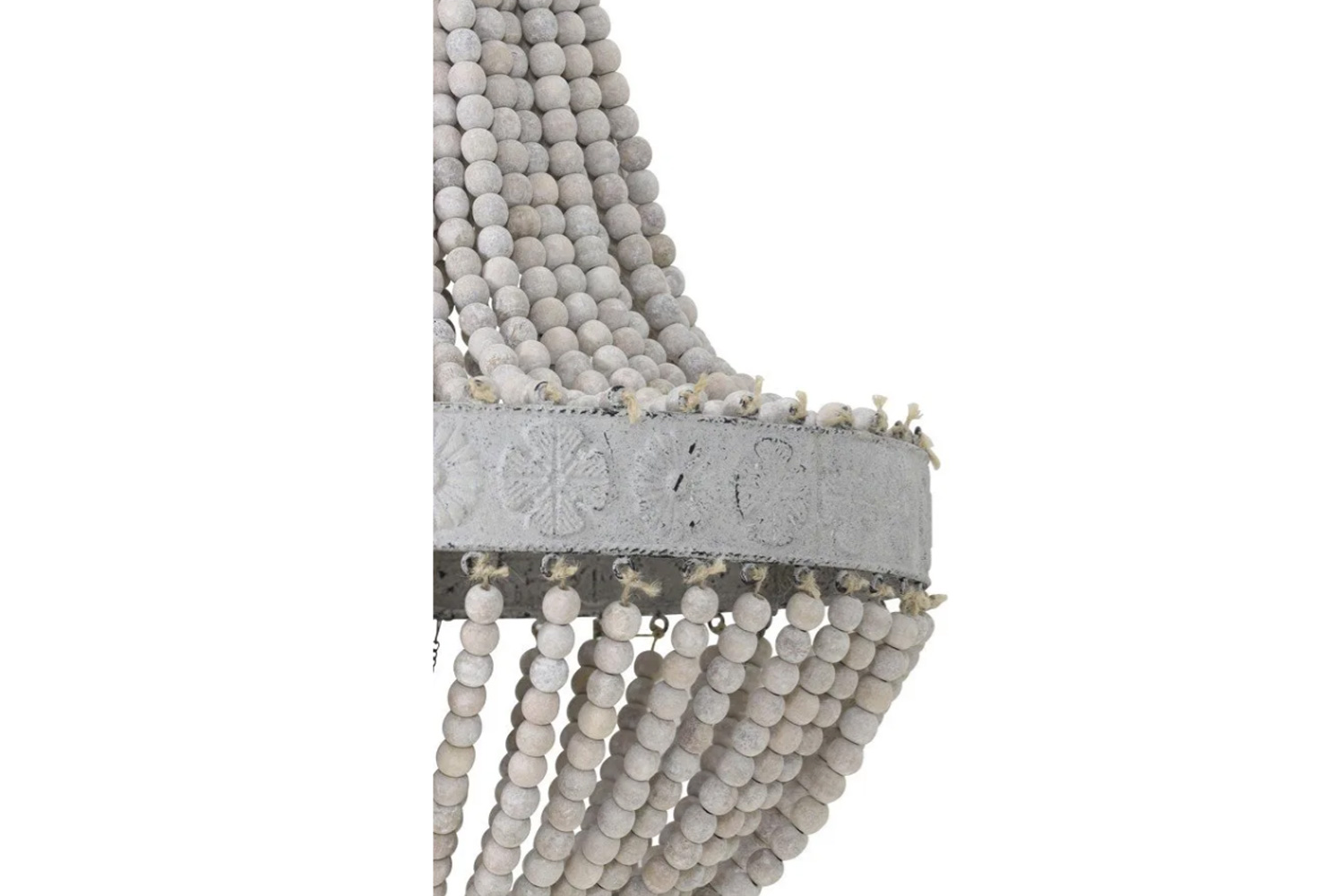 Deckenleuchte Hängeleuchte LUNA von Light & Living Lampe mit Perlen Ø35,5x45 cm Alt Weiß Deckenleuchte Hängeleuchte LUNA von Light & Living Lampe mit Perlen Ø35,5x45 cm Alt Weiß