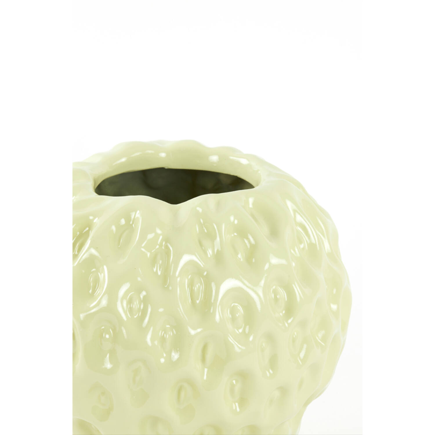 Dekovase Vase STRAWBERRY von Light & Living Blumenvase Bodenvase Glänzend Gelb 35x34x33 cm Dekovase Vase STRAWBERRY von Light & Living Blumenvase Bodenvase Glänzend Gelb 35x34x33 cm