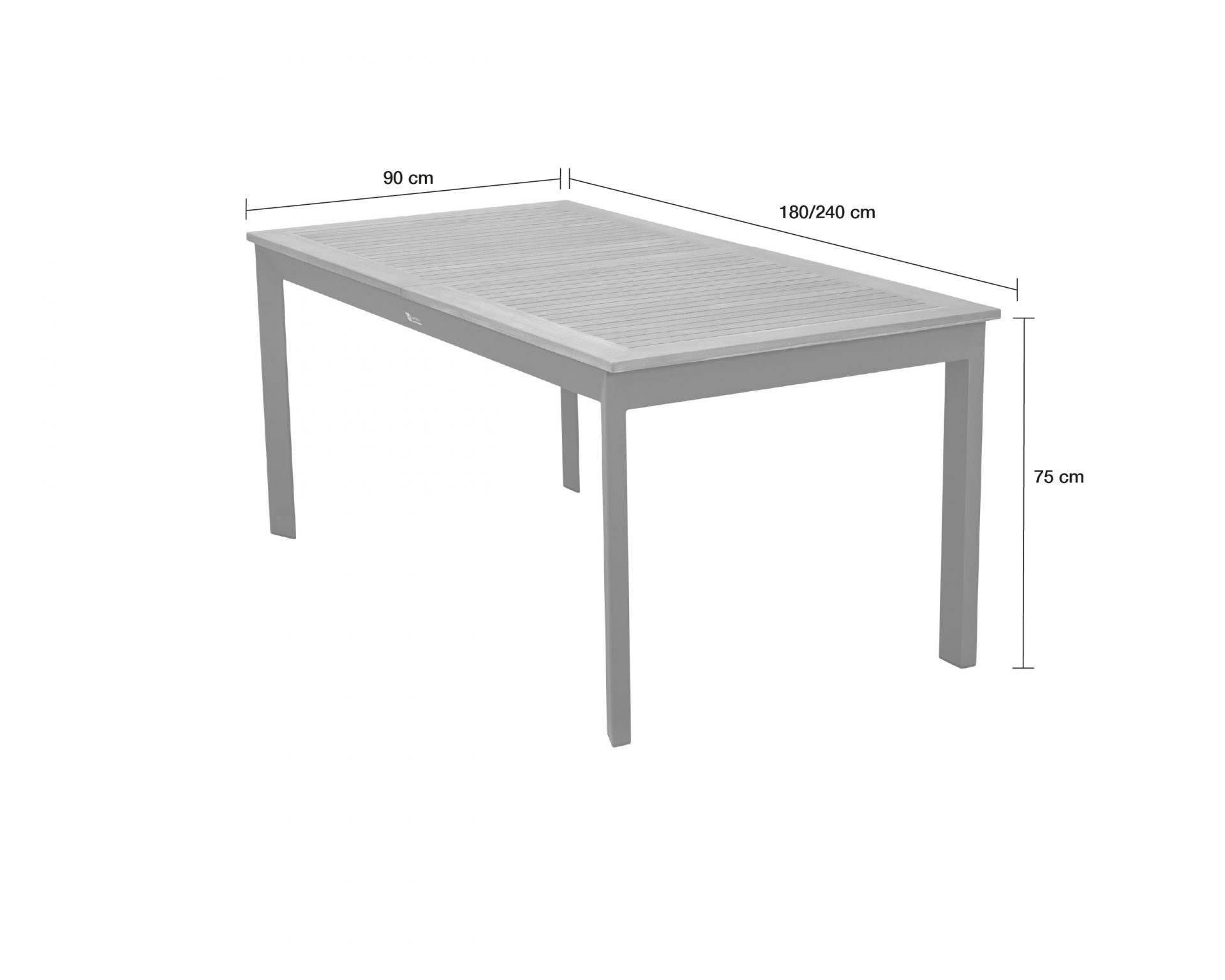 Ausziehtisch Gartentisch New Jersey Esstisch Terassentisch anthrazit/Teak 180/240x90 cm