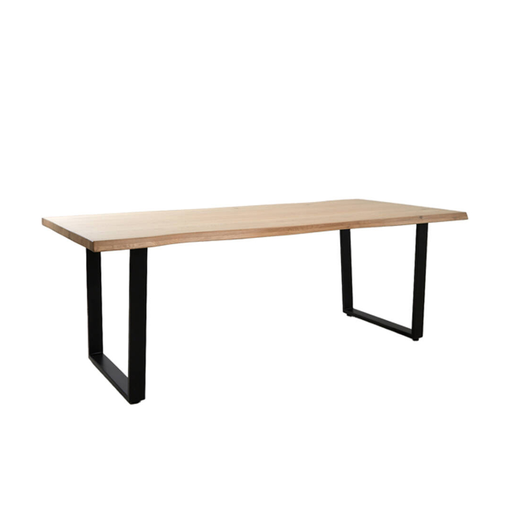 Esstisch LEXIE von Light & Living Eichenholz naturell-schwarz U-Gestell 220 cm Esstisch LEXIE von Light & Living Eichenholz naturell-schwarz U-Gestell 220 cm