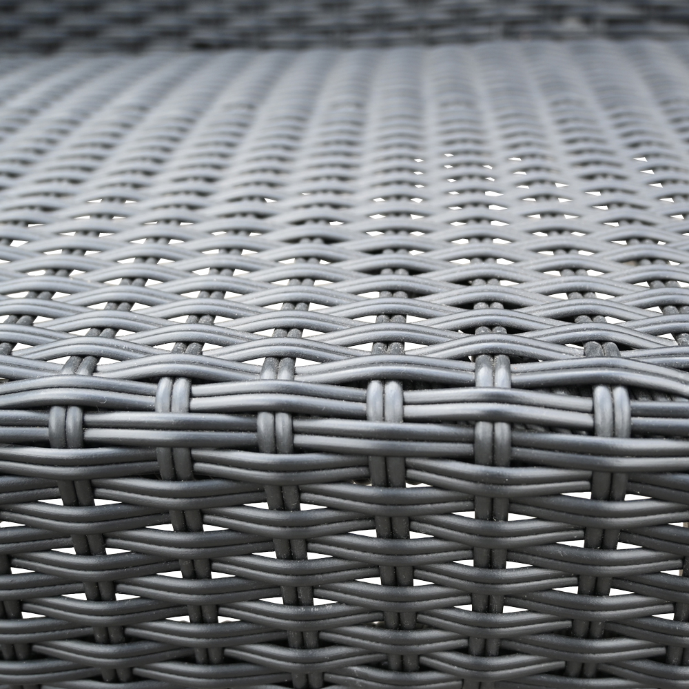 Gartenbank Bank Polyrattan PALERMO 2er Sitzbank Rattan Gartenmöbel schwarz Doppelhalbrund