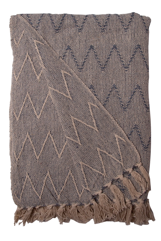 Decke Überwurf Zickzack Design 100% Baumwolle 130x180 cm Skandinavisch