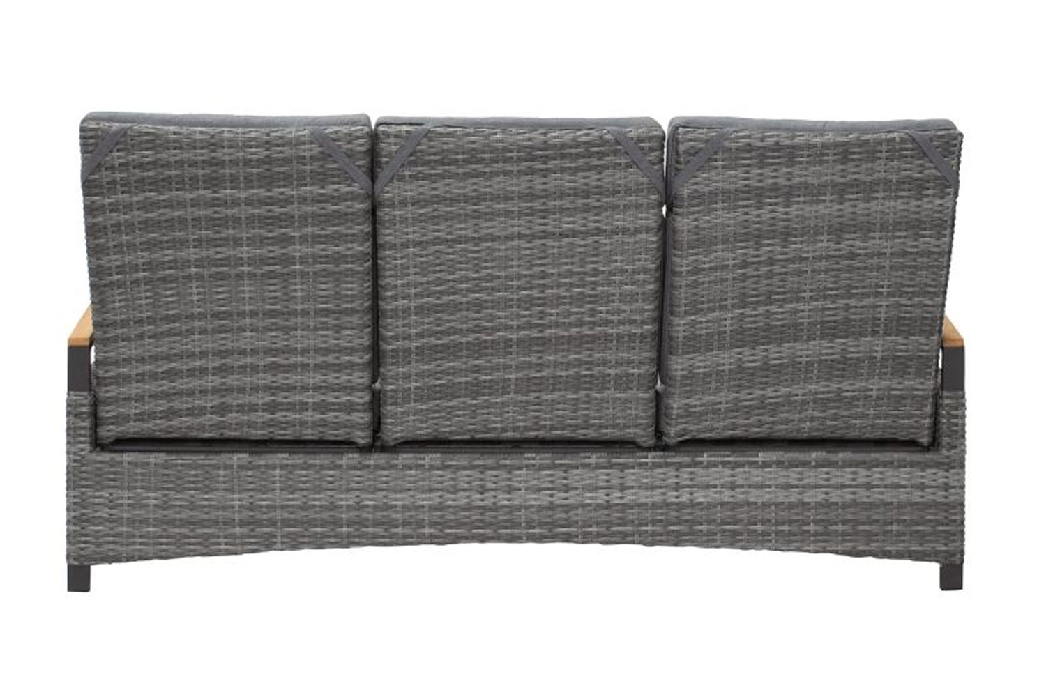 Loungesofa Nizza 3-Sitzer Gartensofa mit Polster Relaxsofa Rope grau