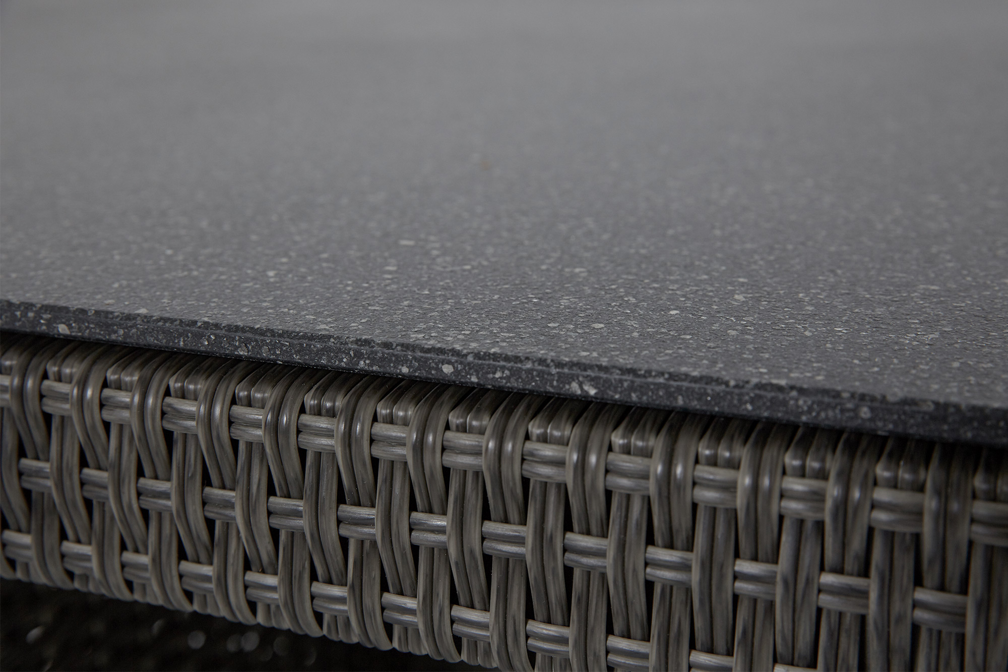 Gartentisch Kansas Esstisch Wangentisch Dining Glas-Keramik 192 x 90 cm grau-mix