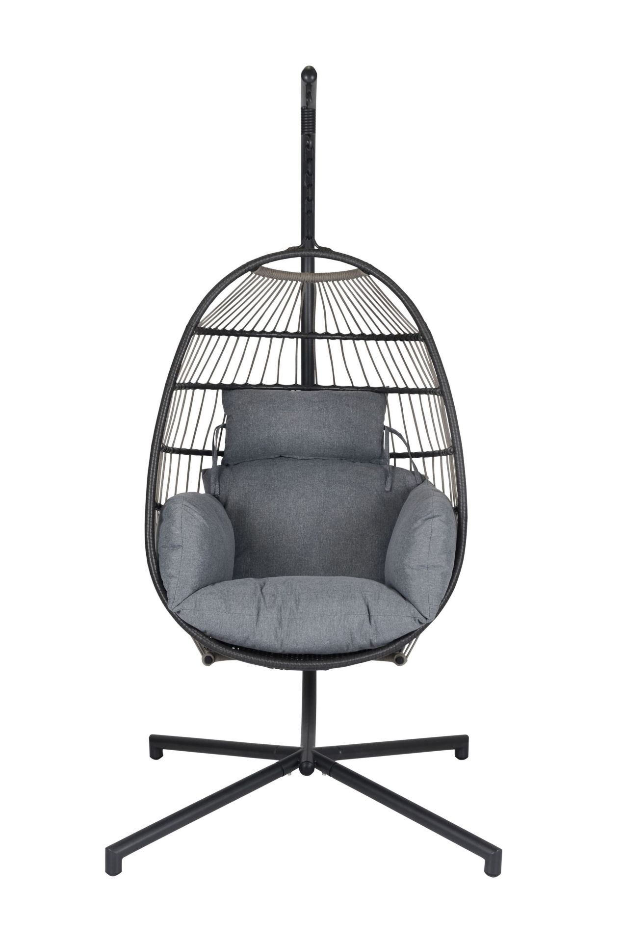Garten- Hängesessel Hamburg Hängestuhl Hängekorb mit Gestell grau anthrazit Garten- Hängesessel Hamburg Hängestuhl Hängekorb mit Gestell grau anthrazit