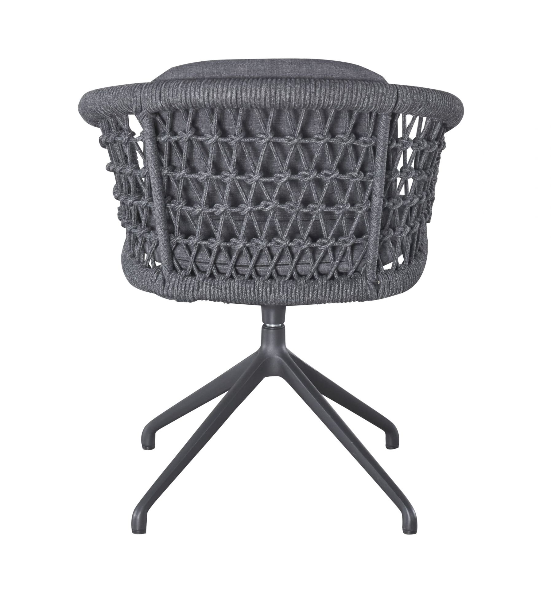 Gartenstuhl Drehstuhl Balu mit Sitz-und Rückenkissen drehbar anthrazit Rope/Aluminium