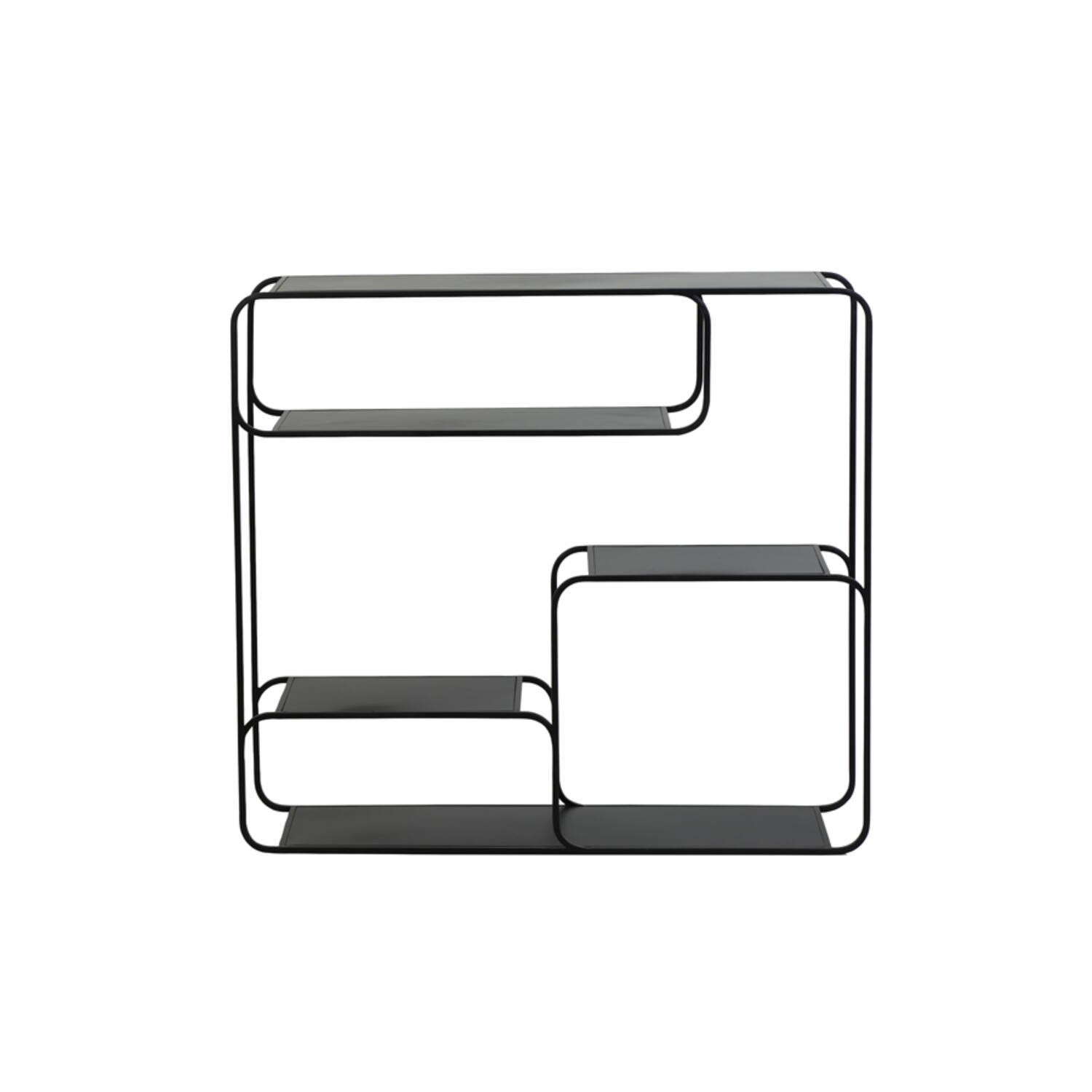 LIFA LIVING Schweberegal Malaga Holz Metall, Modernes Wandregal mit 2 Etagen Boden, Hängeregal, 66,5 x 14,3 x 33,6 cm