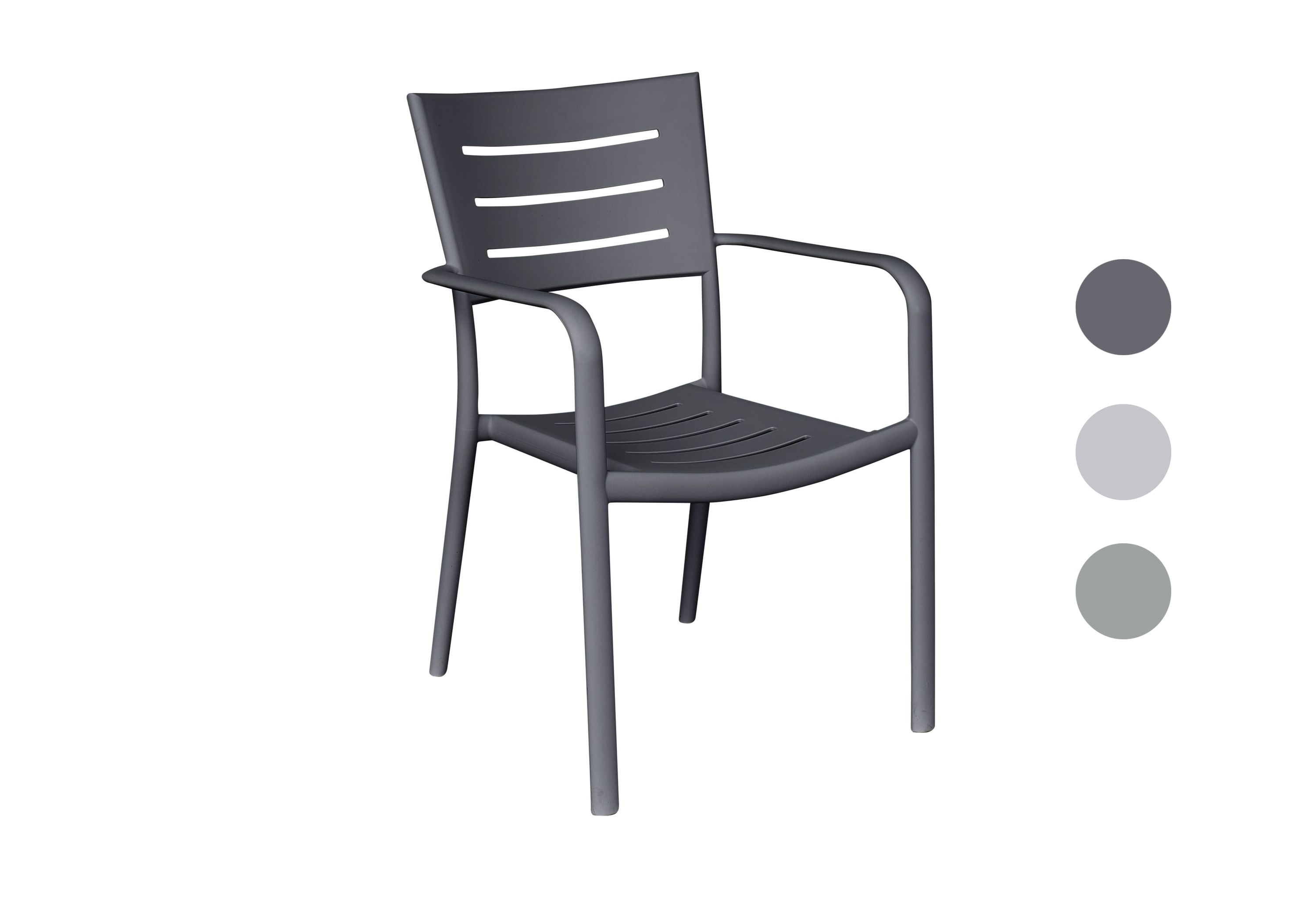 Stapelstuhl Moroni Gartenstuhl Bistrostuhl Kunststoffstuhl Anthrazit