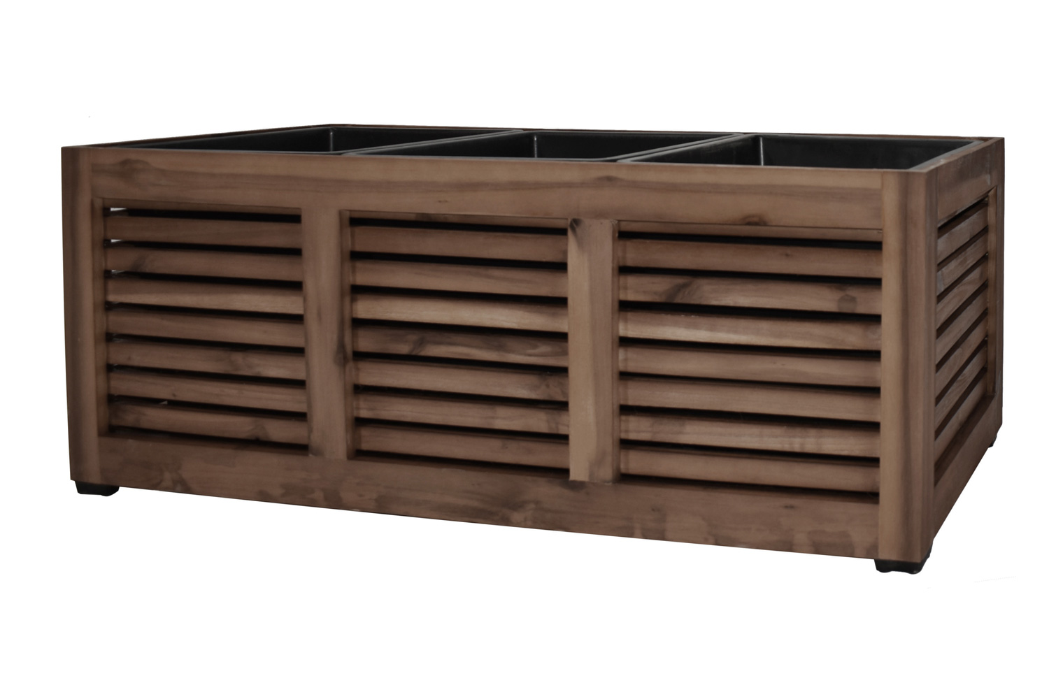 Pflanzgefäß Colorado 3 Pflanzkasten Blumenkasten mit Streben Akazienholz 33x93x31 cm Pflanzgefäß Colorado 3 Pflanzkasten Blumenkasten mit Streben Akazienholz 33x93x31 cm