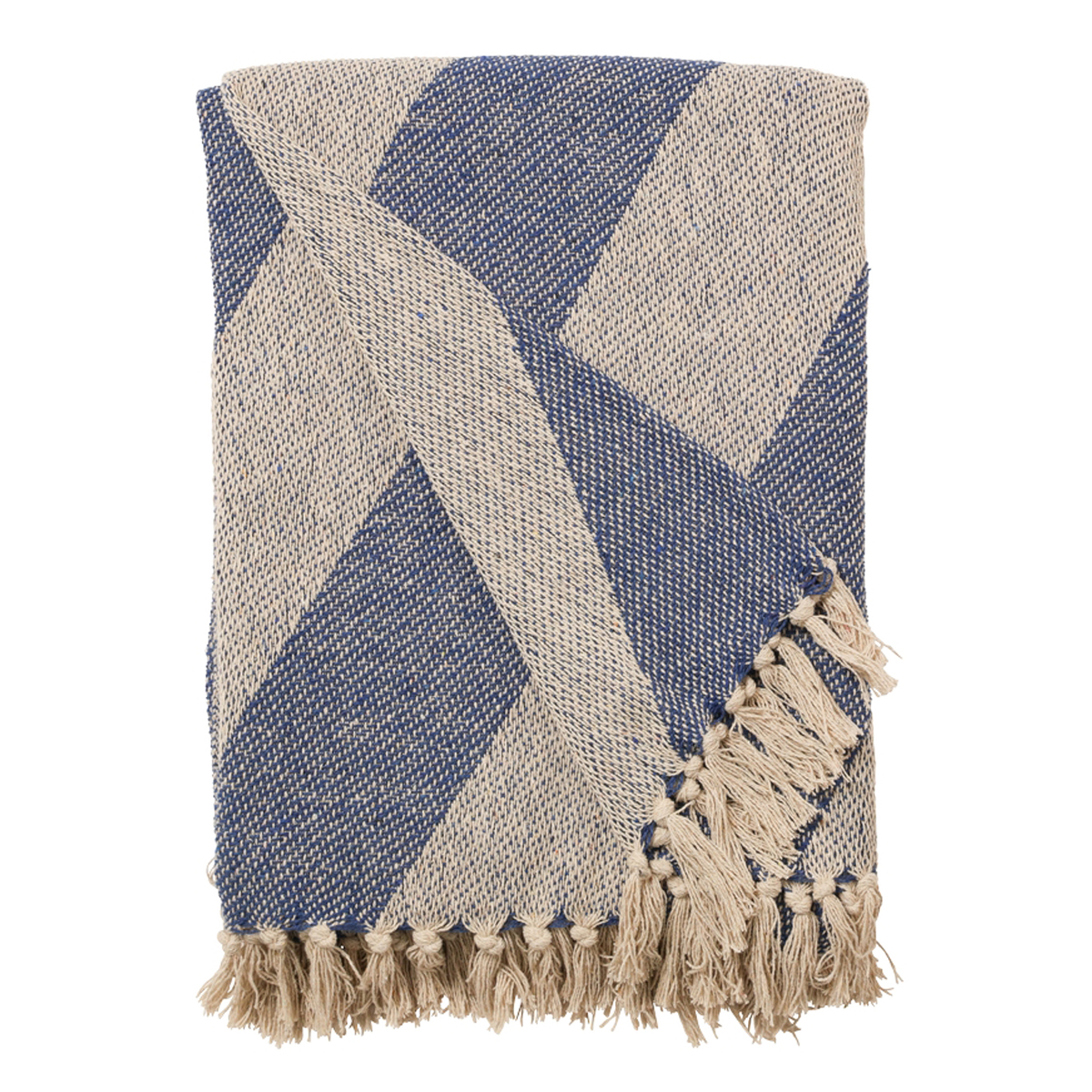 Decke Überwurf Diagonal 100% Baumwolle 130x180 cm Skandinavisch