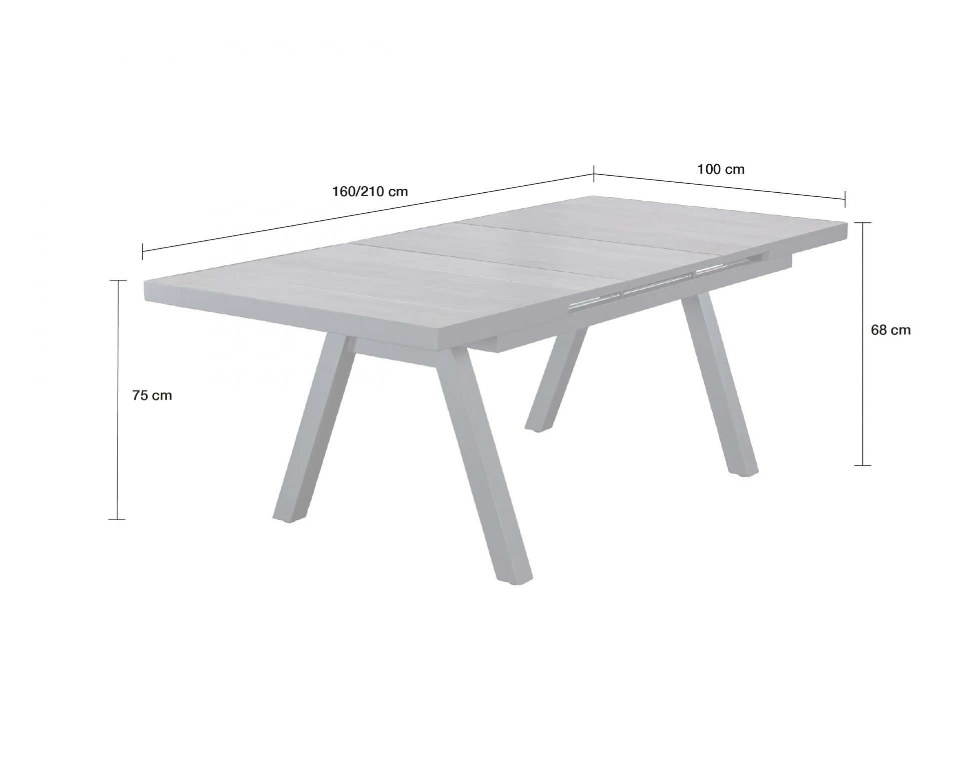 Ausziehtisch Gartentisch Nizza Keramik Esstisch Stativ-Gestell 160/210x100x75cm