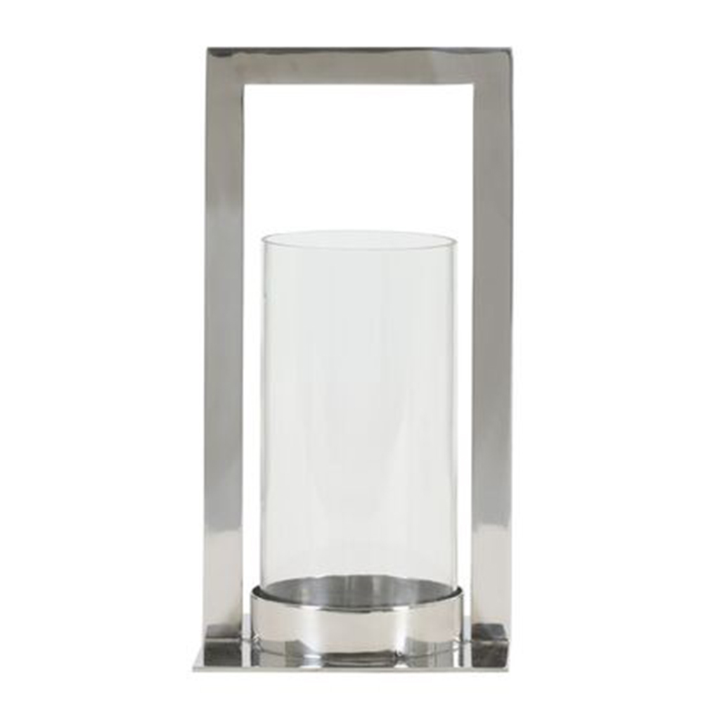 Laterne Windlicht mit Henkel JELCO von Light & Living Kerzenhalter 15x30 cm Nickel/Glas