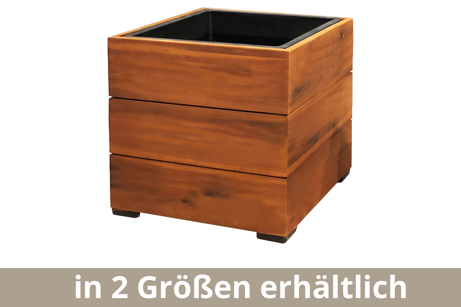Pflanzgefäß Colorado 1 Pflanzkasten Blumenkasten Akazienholz 28x28 cm mit Einsatz Pflanzgefäß Colorado 1 Pflanzkasten Blumenkasten Akazienholz 44,5x40,5 cm mit Einsatz