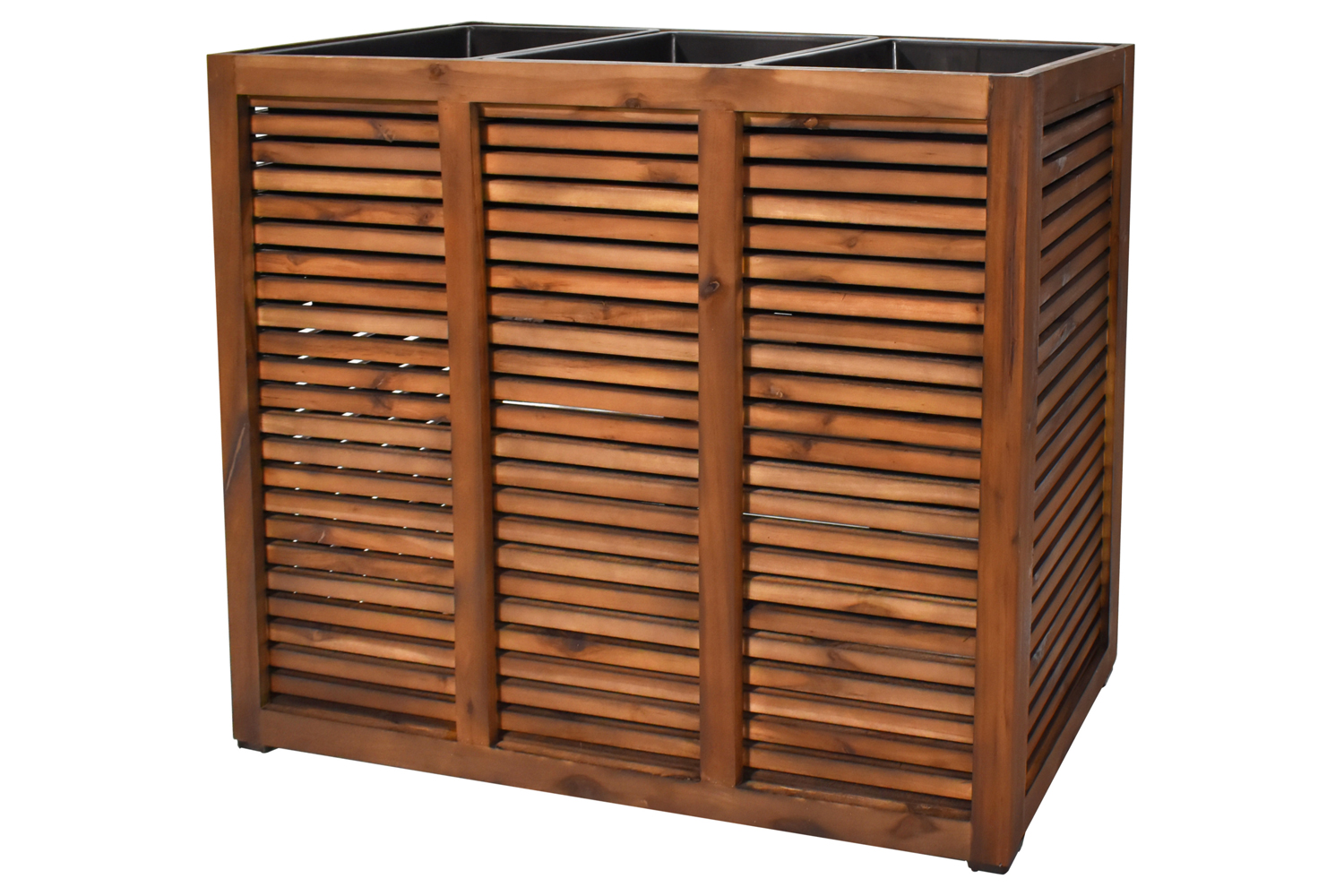 Pflanzgefäß Colorado 3 Pflanzkasten Blumenkasten mit Streben Akazienholz 93x33x72 cm mit Einsatz Pflanzgefäß Colorado 3 Pflanzkasten Blumenkasten mit Streben Akazienholz 93x33x72 cm mit Einsatz