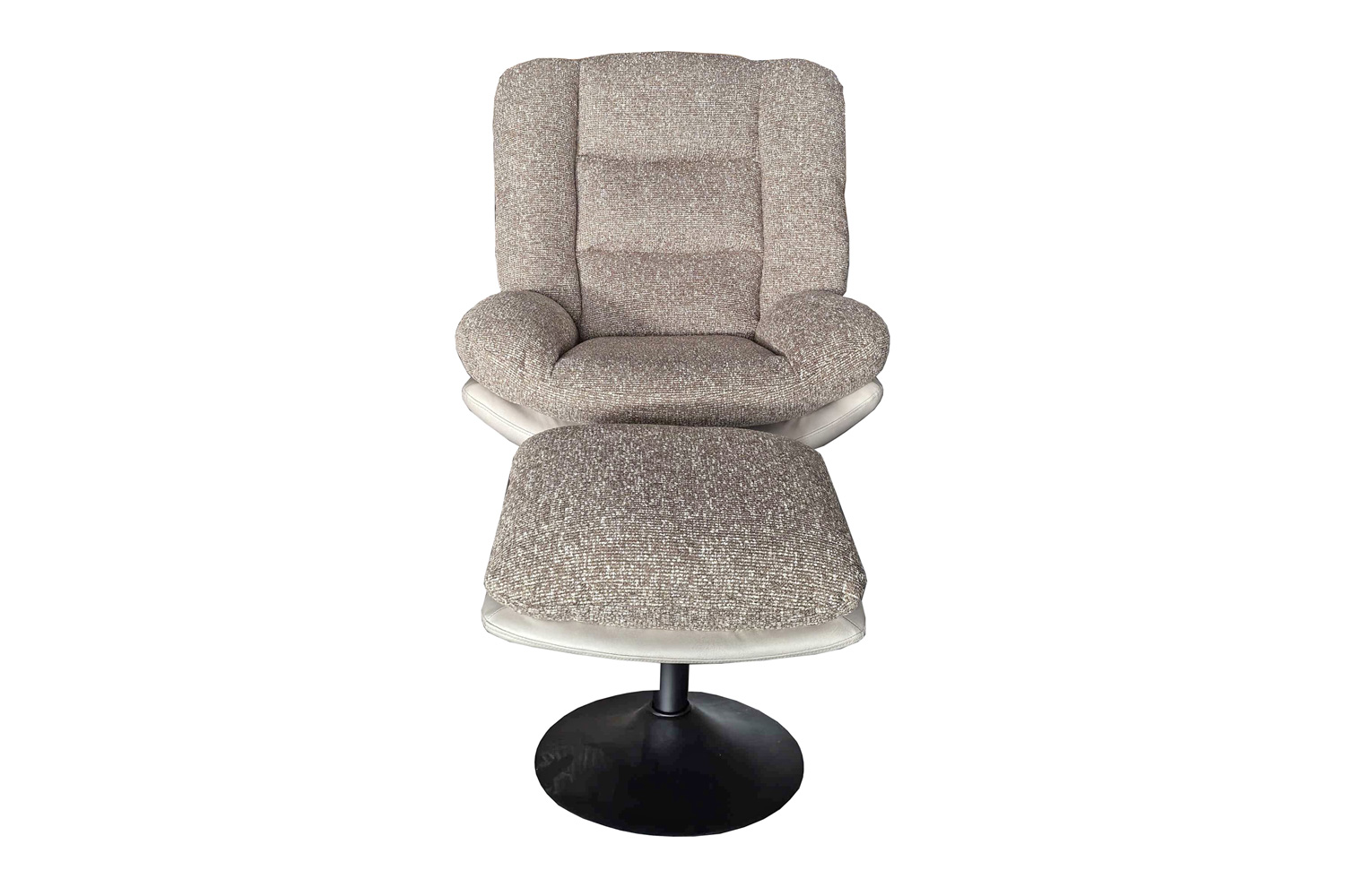 Relaxsessel mit Hocker Palermo Drehsessel Loungesessel Webstoff Beige