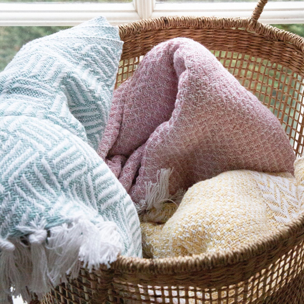 Decke Überwurf Agatha 100% Baumwolle 130x180 cm Skandinavisch Alt Rosa Decke Überwurf Agatha 100% Baumwolle 130x180 cm Skandinavisch Pampas