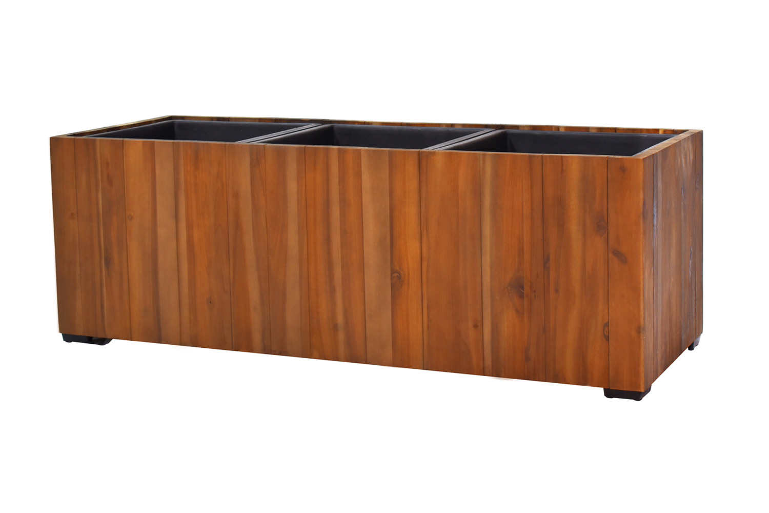 Pflanzgefäß Colorado 4 Pflanzkasten Blumenkasten Akazienholz 83x21x20,5 cm mit Einsatz Pflanzgefäß Colorado 4 Pflanzkasten Blumenkasten Akazienholz 83x21x20,5 cm mit Einsatz