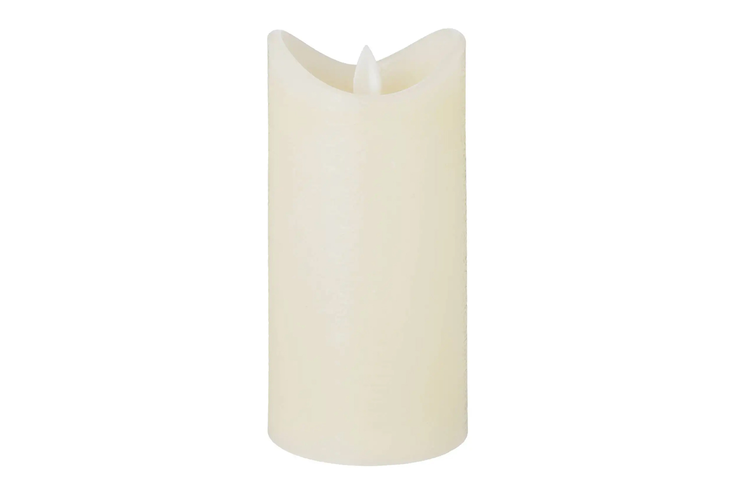 LED-Kerze Ø7,5x15 cm Echtwachs Stumpenkerze Rustikal Timer Creme