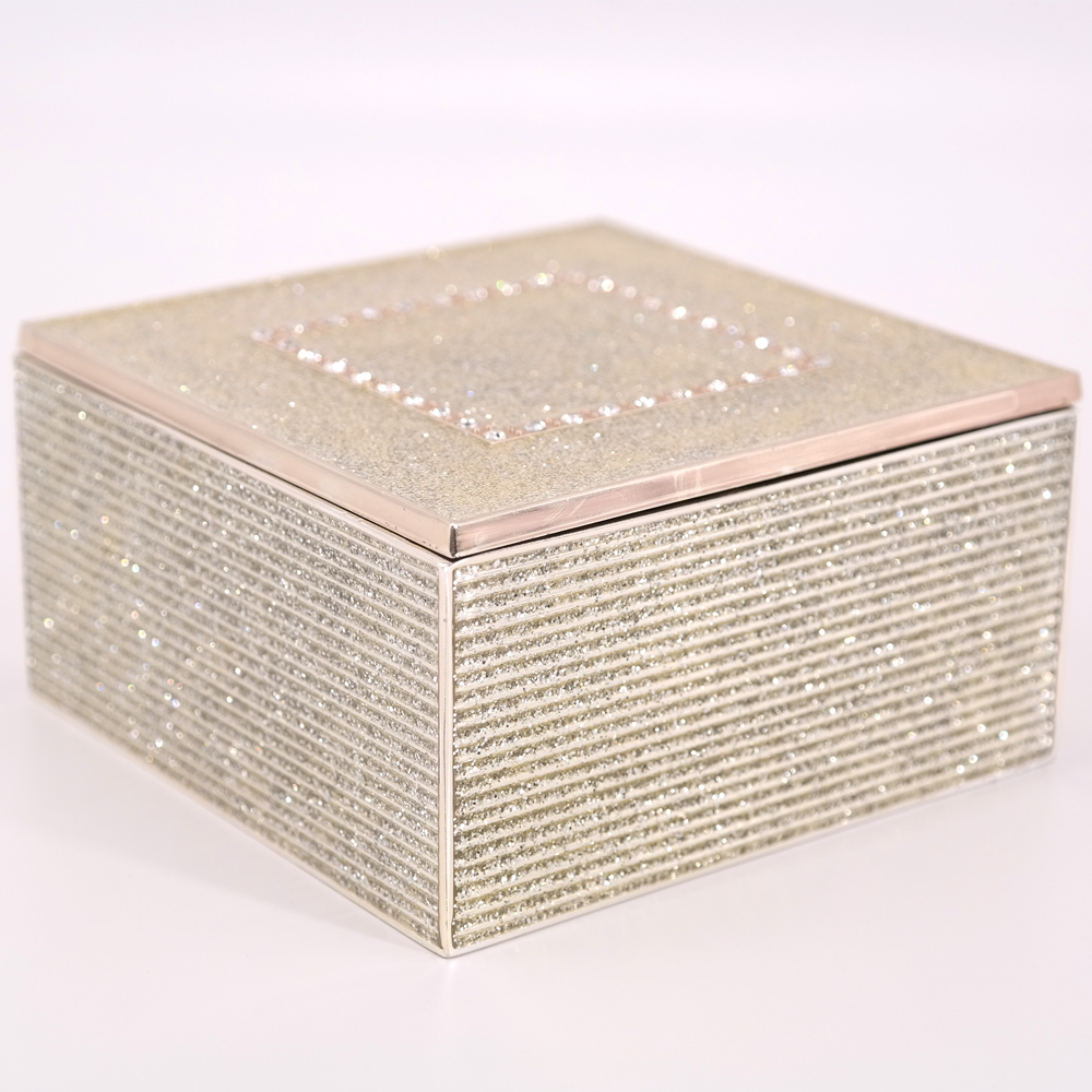 Schmuckdose Universaldose mit Strasssteinen Box Schmuckschatulle Dose