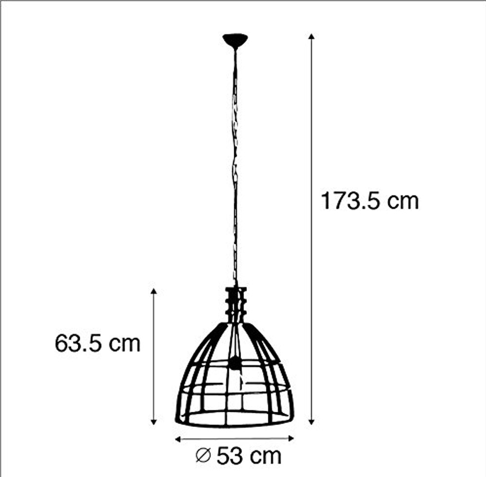 Deckenleuchte Hängeleuchte RUDO von Light & Living Lampe Ø53x63,5 cm Schwarz