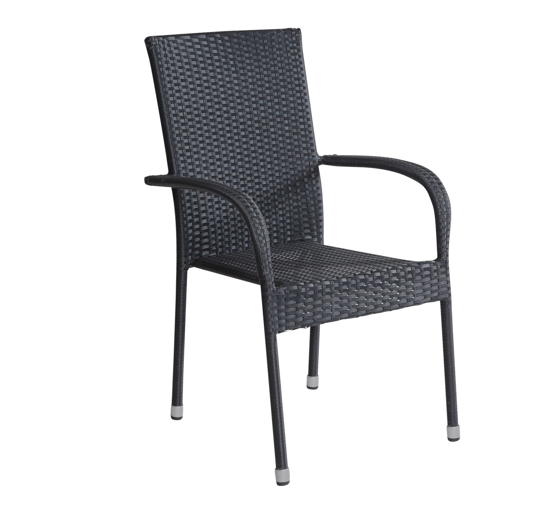 Stapelstuhl Balkonstuhl Oslo Armlehnstuhl Gartenstuhl Polyrattan schwarz