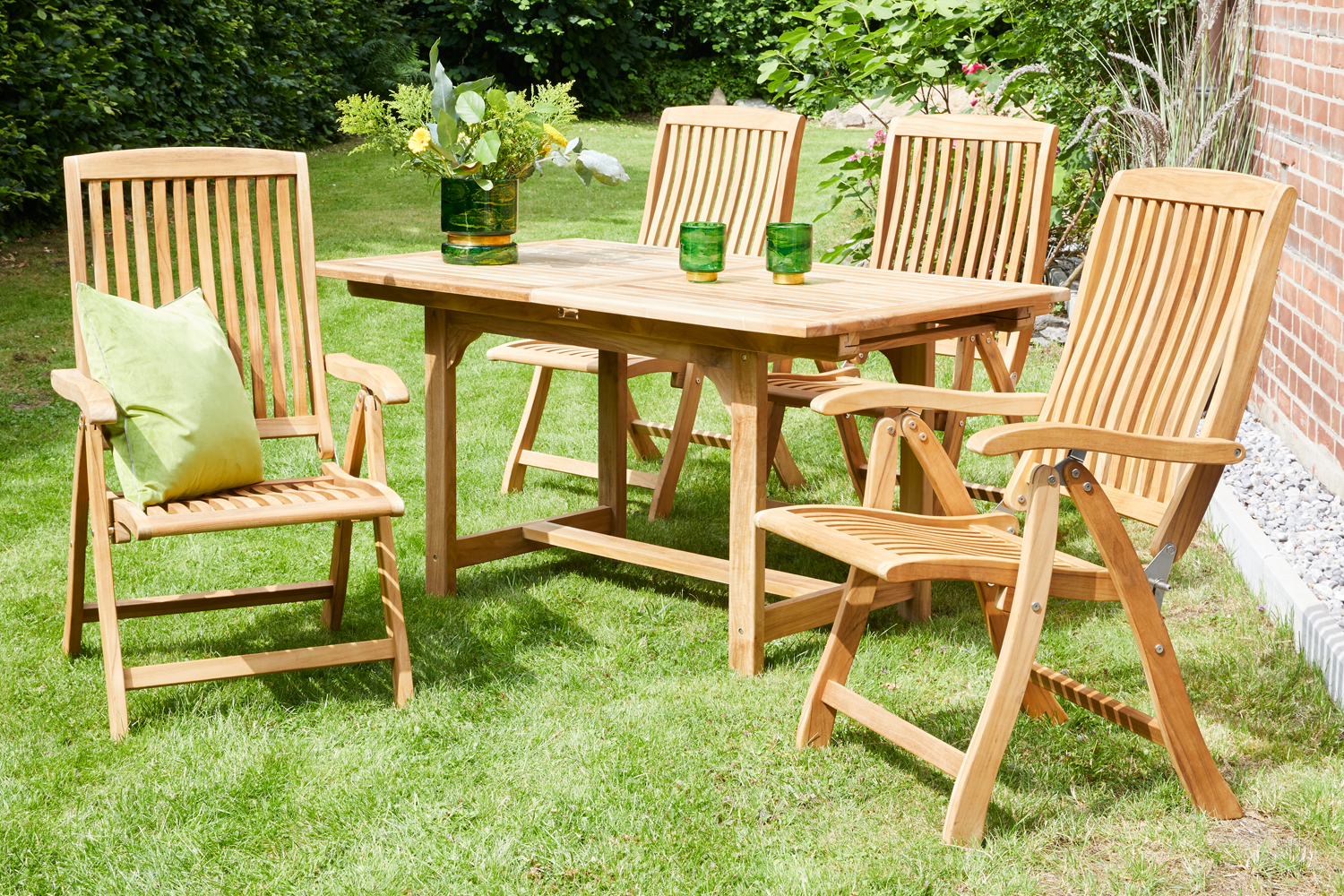 Gartentisch Ela Teak Ausziehtisch Balkontisch Gartenmöbel 150/200x90x75cm