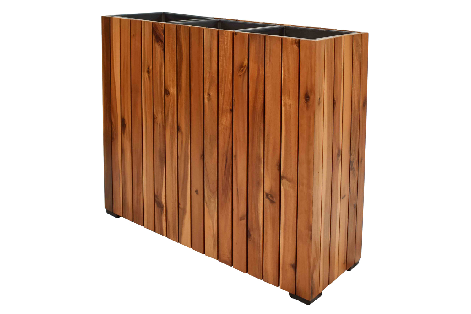 Pflanzgefäß Colorado 2 Pflanzkasten Blumenkasten Akazienholz 79x28x62 cm mit Einsatz