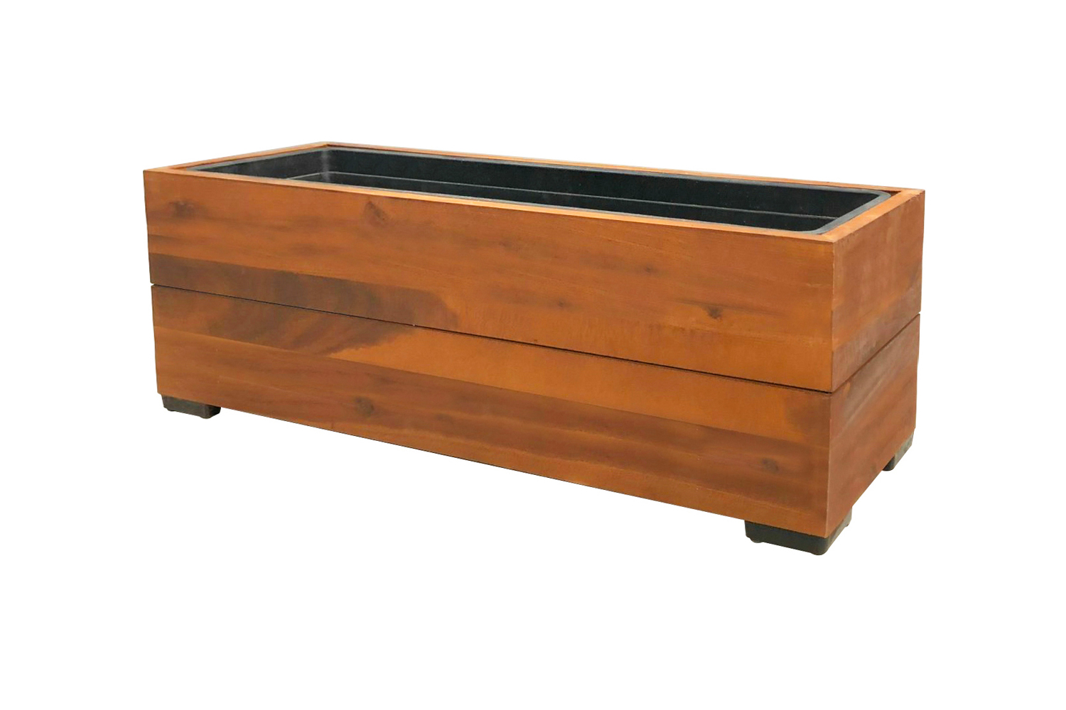 Pflanzgefäß Colorado 1 Pflanzkasten Blumenkasten Akazienholz 20,5x62 cm mit Einsatz