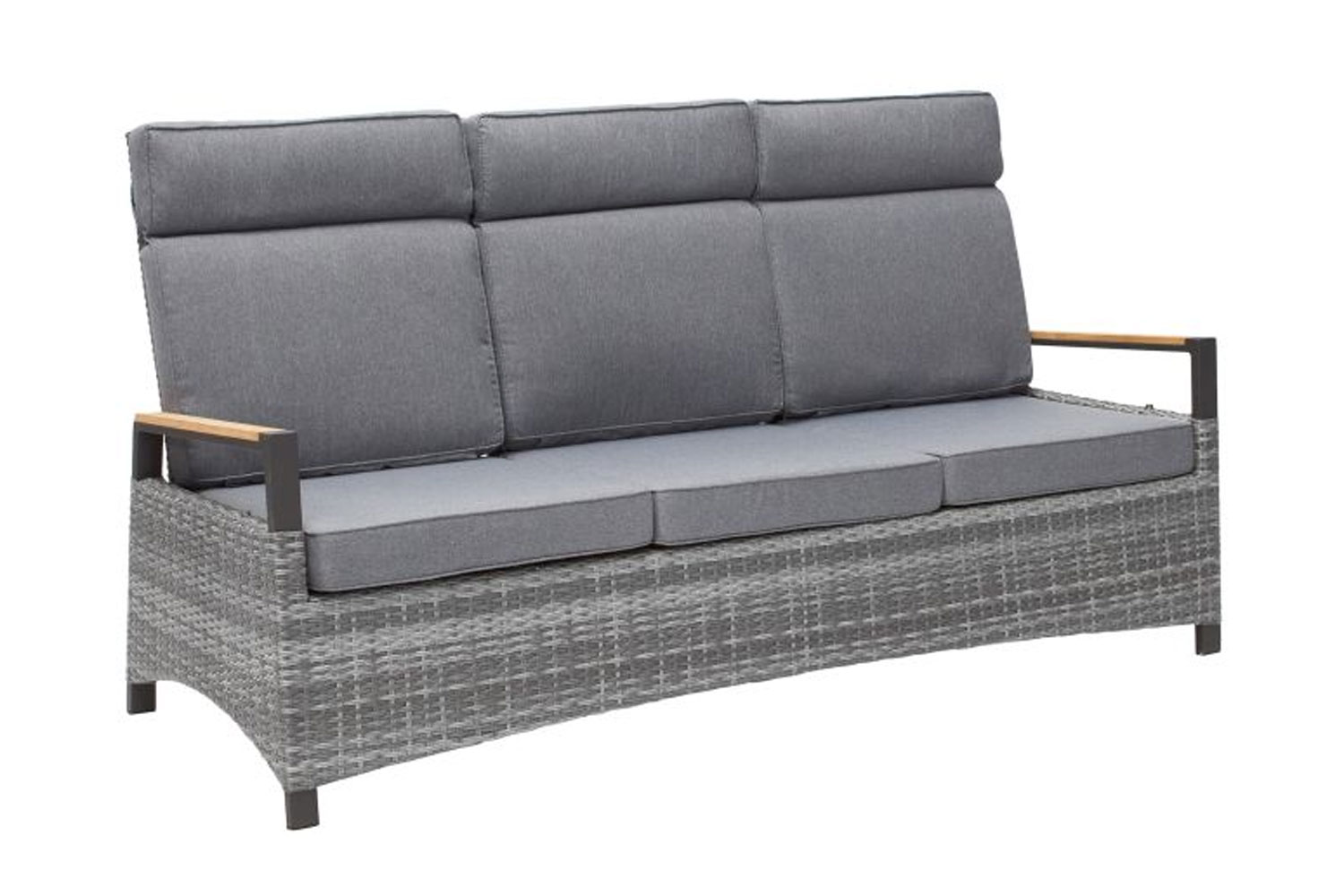 Loungesofa Nizza 3-Sitzer Gartensofa mit Polster Relaxsofa Rope grau Loungesofa Nizza 3-Sitzer Gartensofa mit Polster Relaxsofa Rope grau