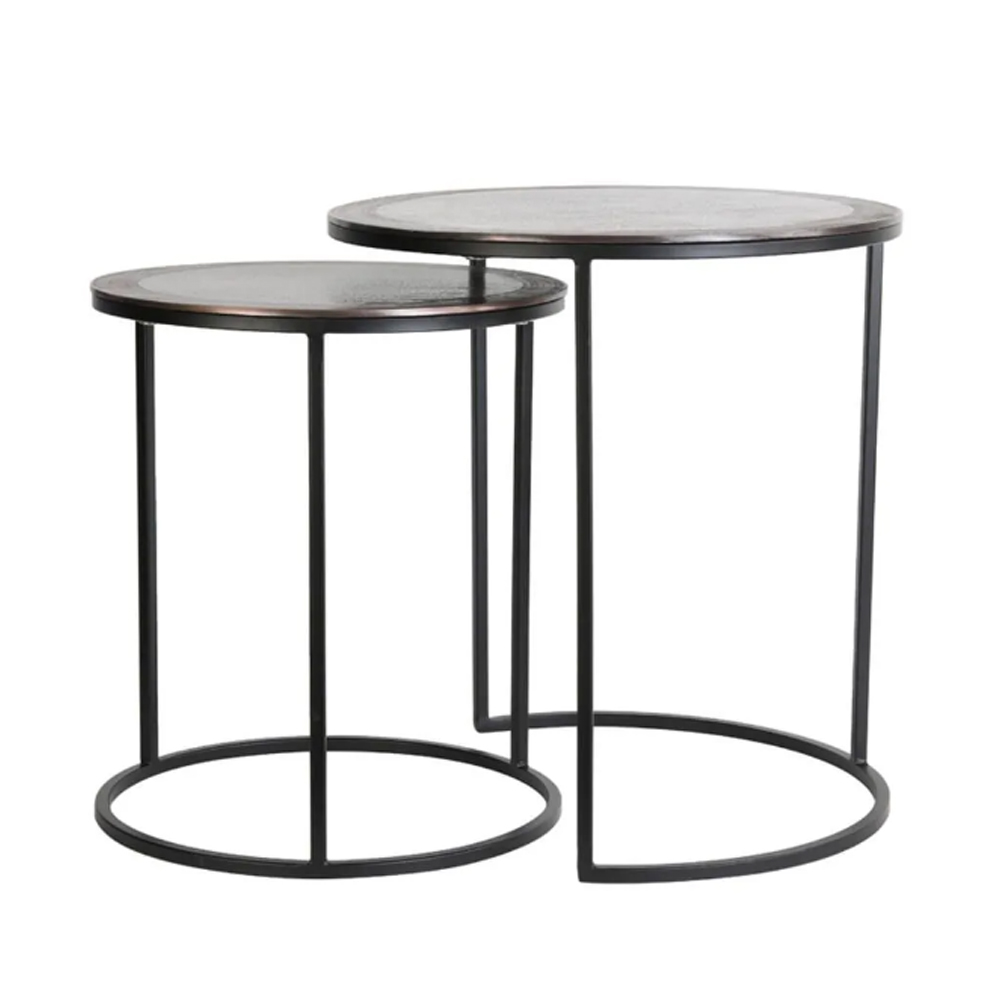 Beistelltisch Säule TALCA von Light & Living 2er Set Antik Kupfer-Schwarz Beistelltisch Säule TALCA von Light & Living 2er Set Antik Kupfer-Schwarz