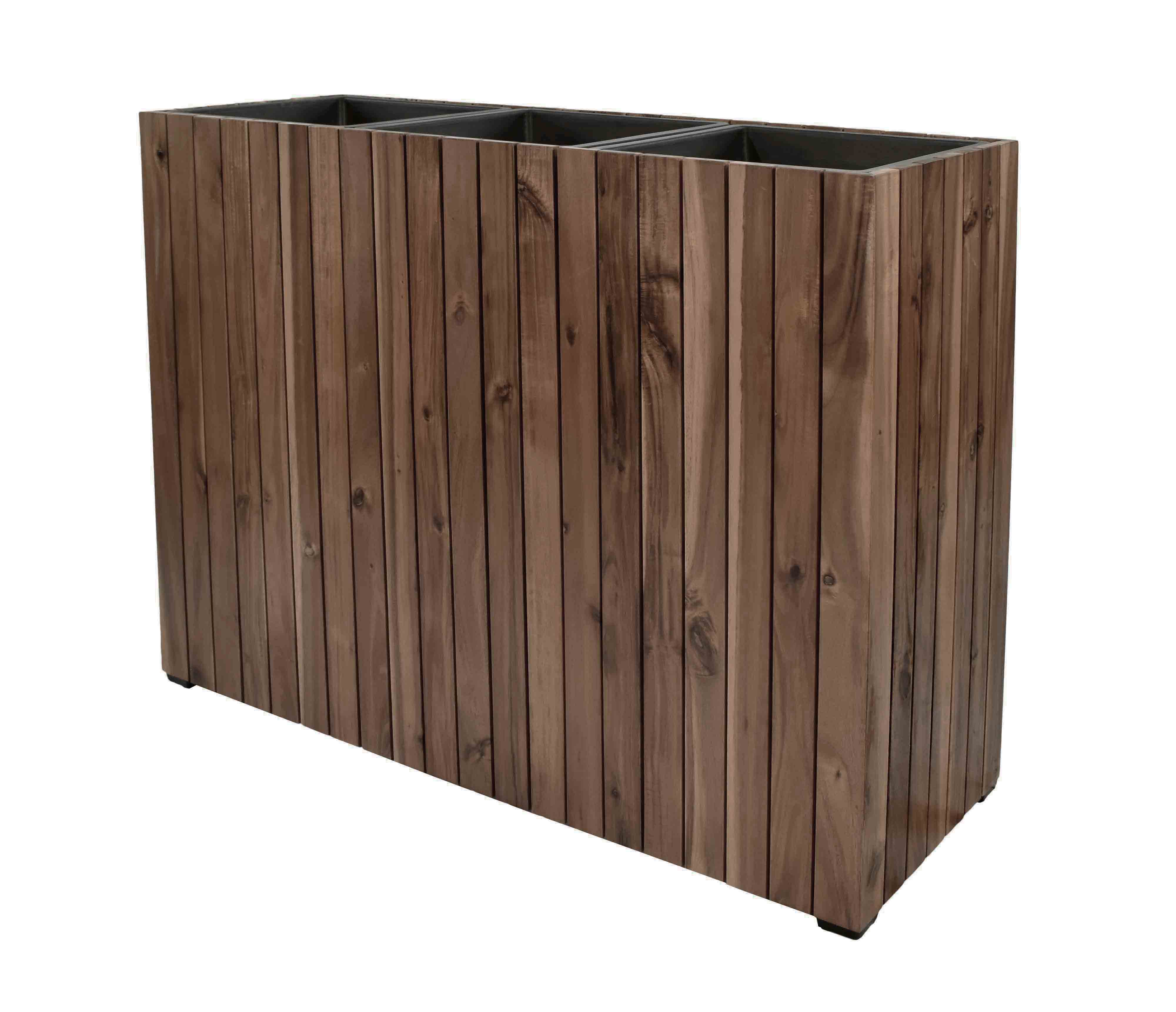 Pflanzgefäß Colorado 2 Pflanzkasten Blumenkasten Akazienholz 93x33x72 cm mit Einsatz Pflanzgefäß Colorado 2 Pflanzkasten Blumenkasten Akazienholz 93x33x72 cm mit Einsatz