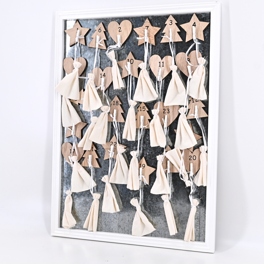 Weihnachten Advent Kalender Holz Magnet zum selbst befüllen Braun Weihnachten Advent Kalender Holz Magnet zum selbst befüllen Braun