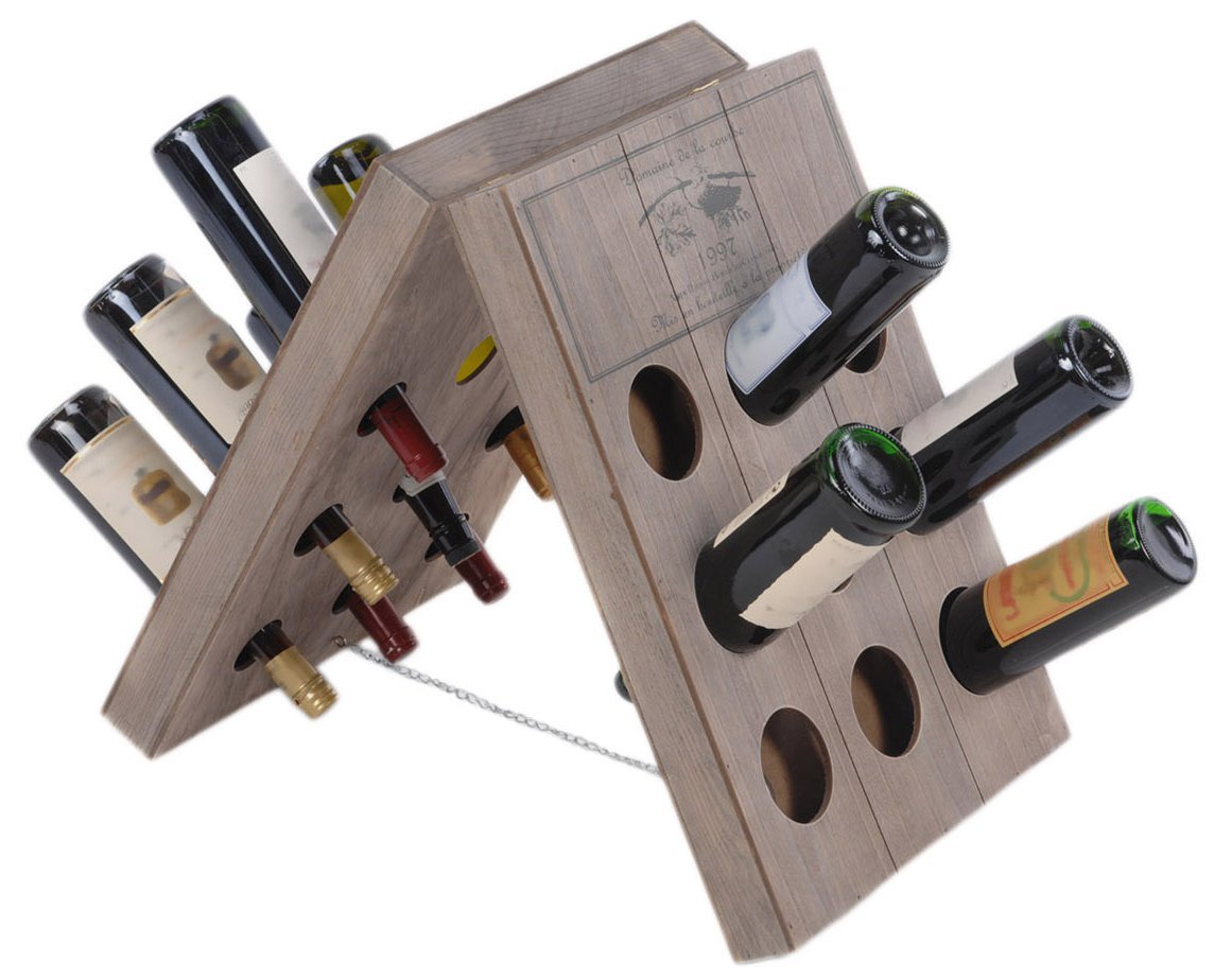 Weinregal für 18 Flaschen Wein Regal Holzoptik Weinflaschenregal Shabby Chic Weinregal für 18 Flaschen Wein Regal Holzoptik Weinflaschenregal Shabby Chic