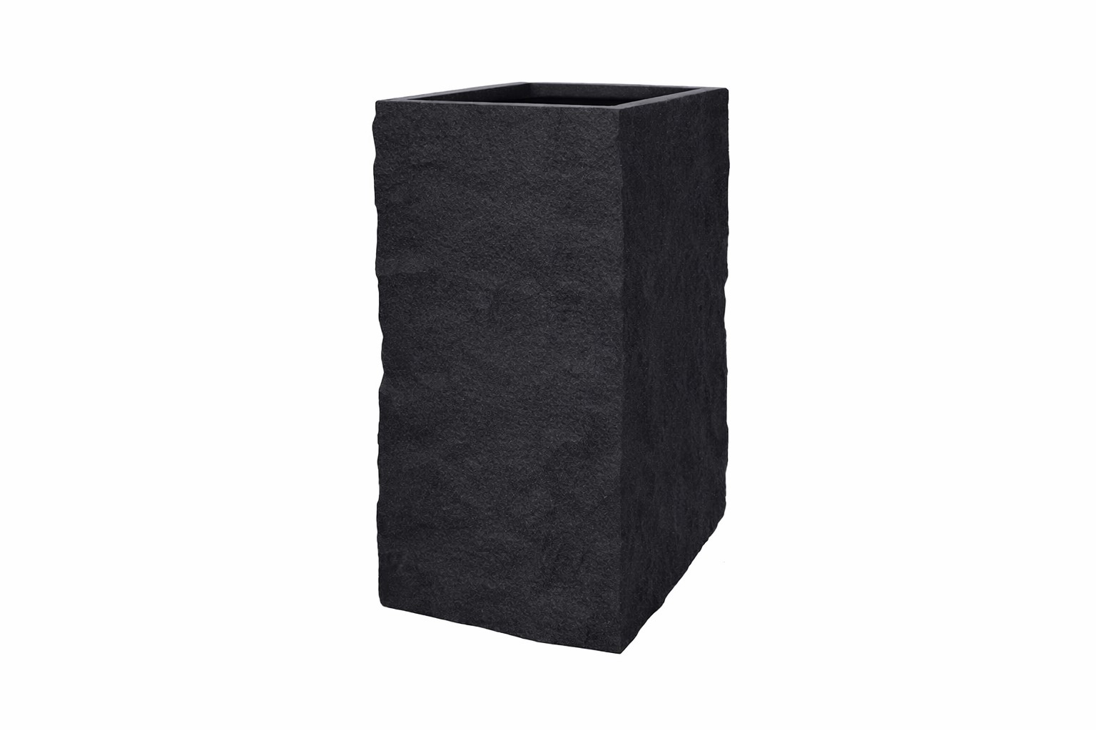 Pflanzgefäß The Rock Pflanzkasten Blumenkasten 28x57 cm Steinoptik Anthrazit