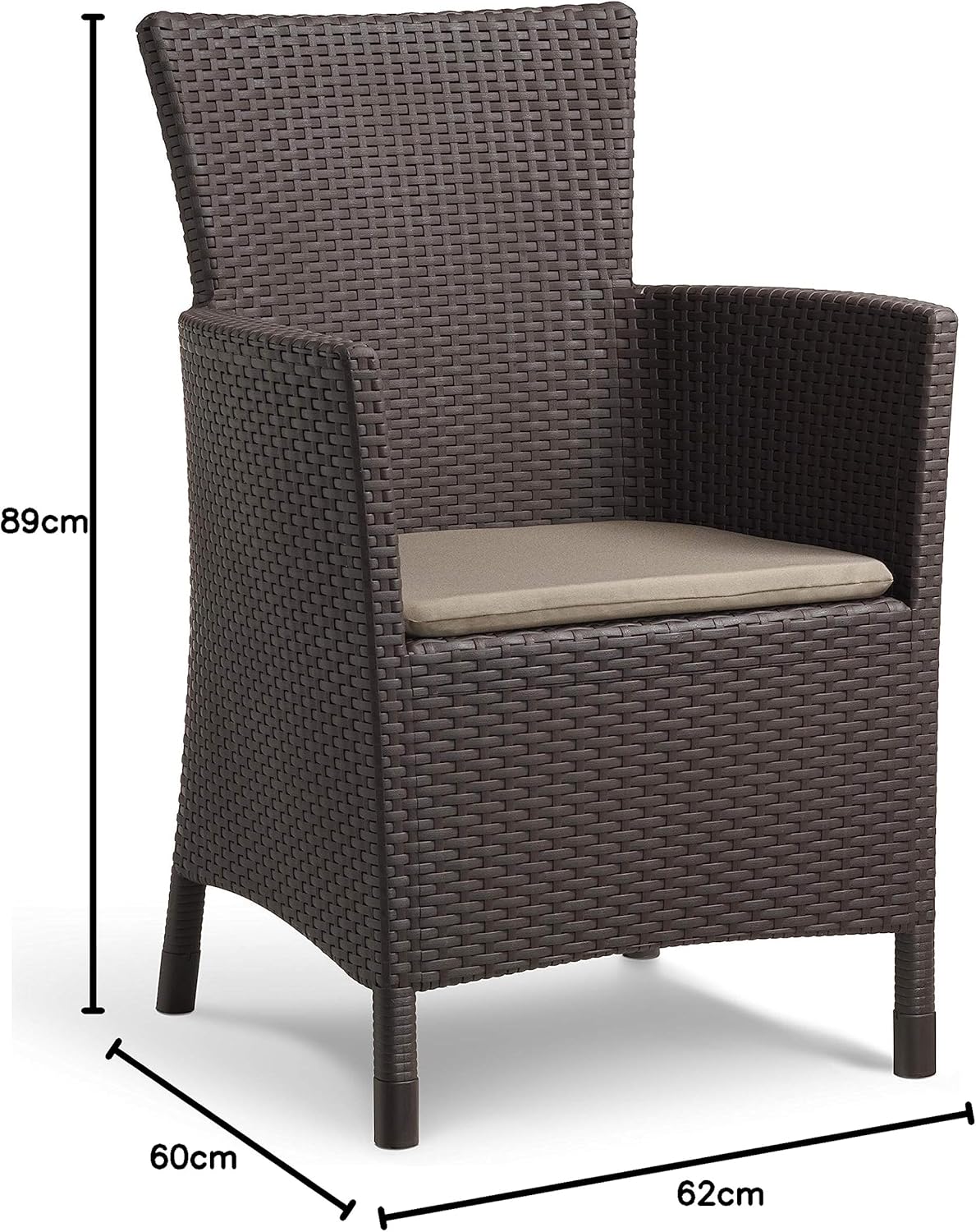 Gartenstuhl Keter Allibert Iowa 62x60x89 cm braun inkl Kissen Gartenstuhl Keter Allibert Iowa 62x60x89 cm braun inkl Kissen