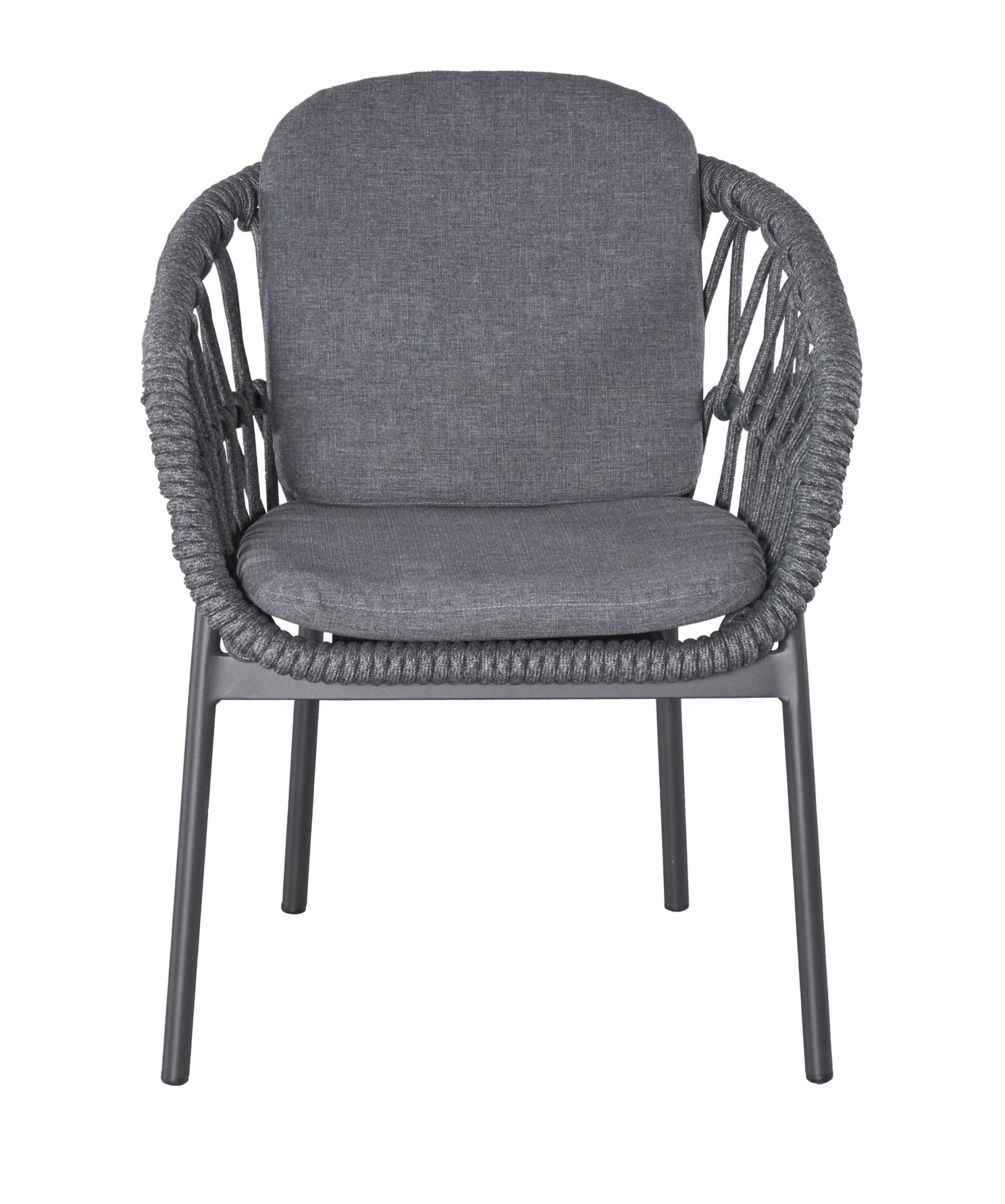 Gartenstuhl Armlehnenstuhl Balu mit Sitz-und Rückenkissen anthrazit