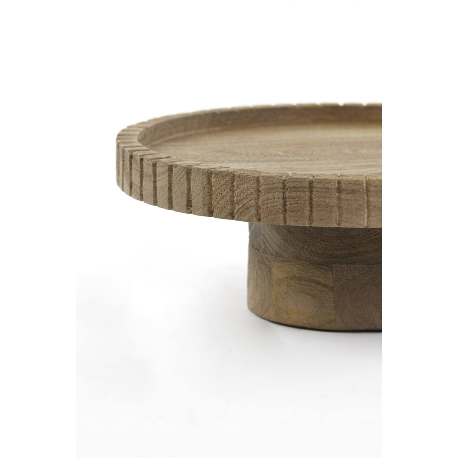 Schale auf Fuß CALETA von Light & Living Ø38x13 cm Servierplatte Holz Braun